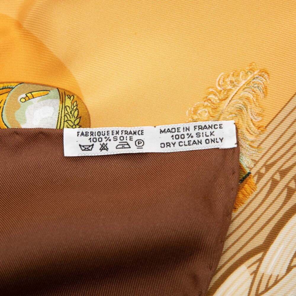 HERMES Brown Silk Scarf - Picture 9 of 9